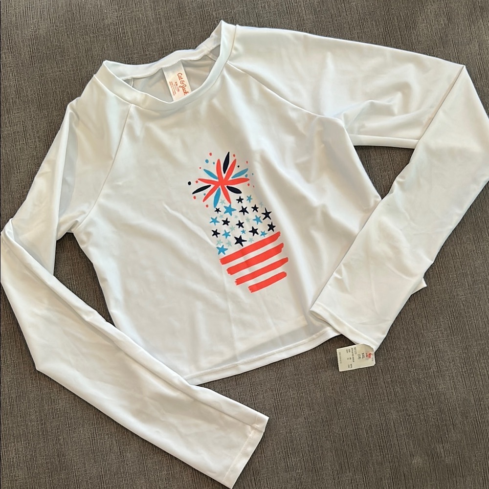 CAT & JACK Long sleeve Girls Rashguard XXL (18) NWT